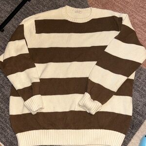 Brandy Melville Chocolate and Cream Knit Sweater